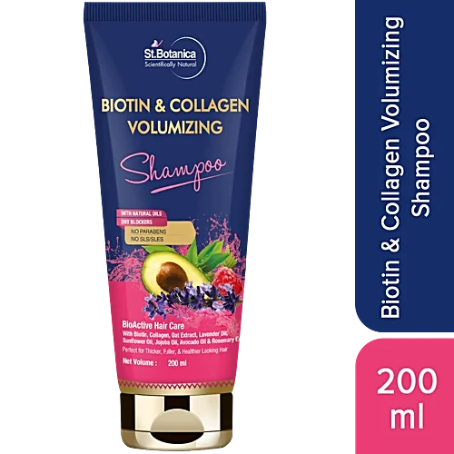 St.Botanica Biotin & Collagen Hair Shampoo, 200ml with Biotin & Collagen for Thicker & Healthier Hair | No Parabens & Sulphates | Cruelty Free