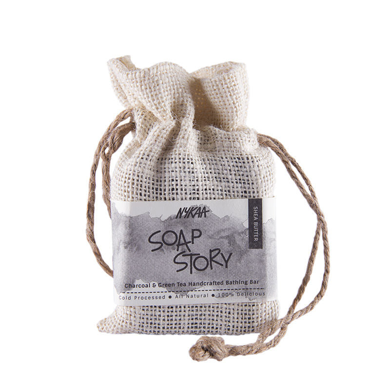 Nykaa Soap Story Activated Charcoal & Green Tea Handcrafted Soap 125gm