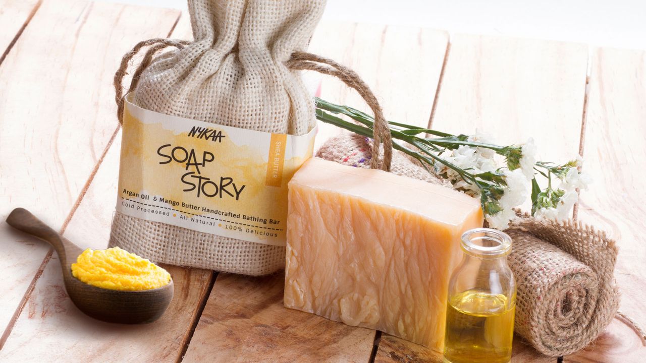 NYKAA Argan oil &mango butter handcrafted bathing bar soap