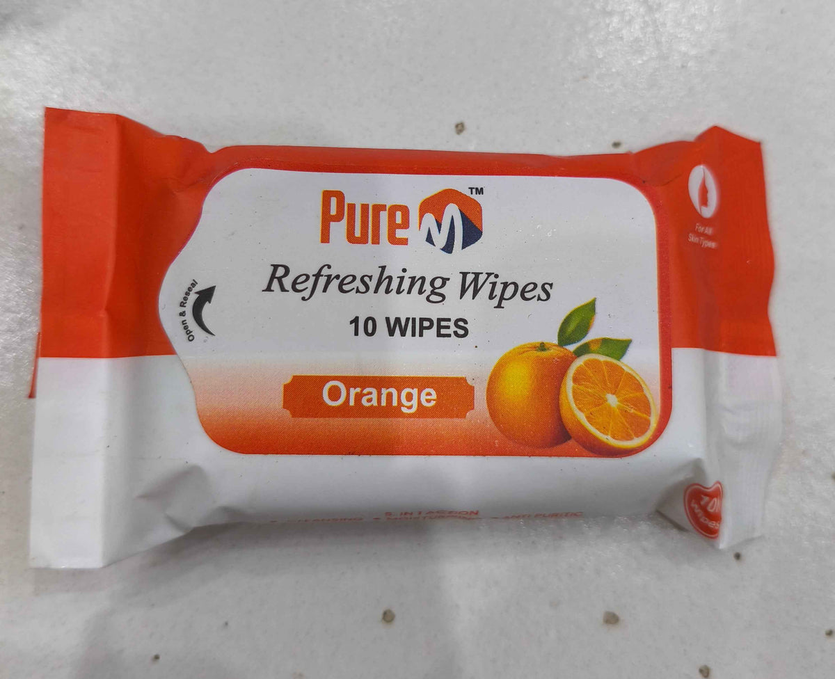 Pure refreshing wipes Orange 10 wipes