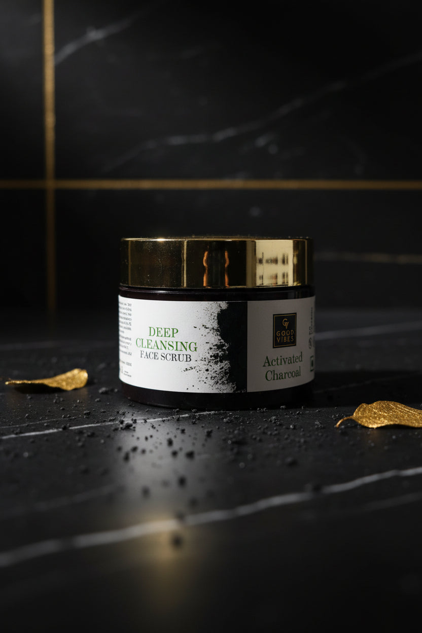 Good vibes deep cleansing face scrub activated charcoal 59g
