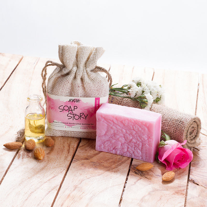 Nykaa Soap Story Rose & Almond Handcrafted Soap 125gm