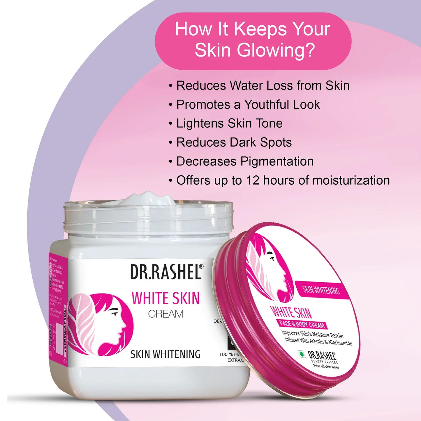 DR.RASHEL
Skin Whitening Face and Body Cream For All Skin Types (380 ml)