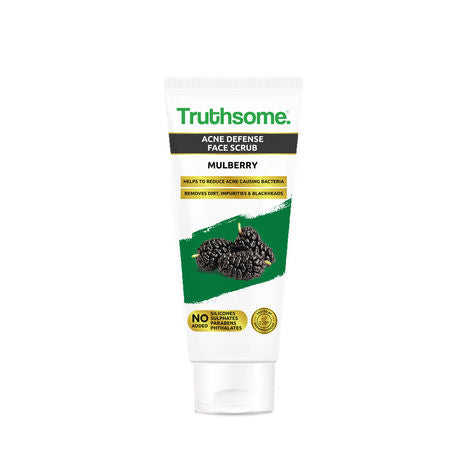 Truthsome
Acne Defense Face Scrub with Mulberry & Tea Tree Oil - For Acne Prone Skin, No Silicones, Sulphates, Parabens, Phthalates - for Men/Women, Moisturizing Scrub (100 ml)