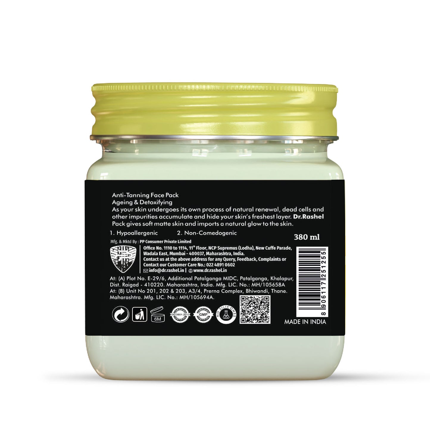 DR.RASHEL
Anti-Tanning De-Tan Face Pack For All Skin Types (380 ml)