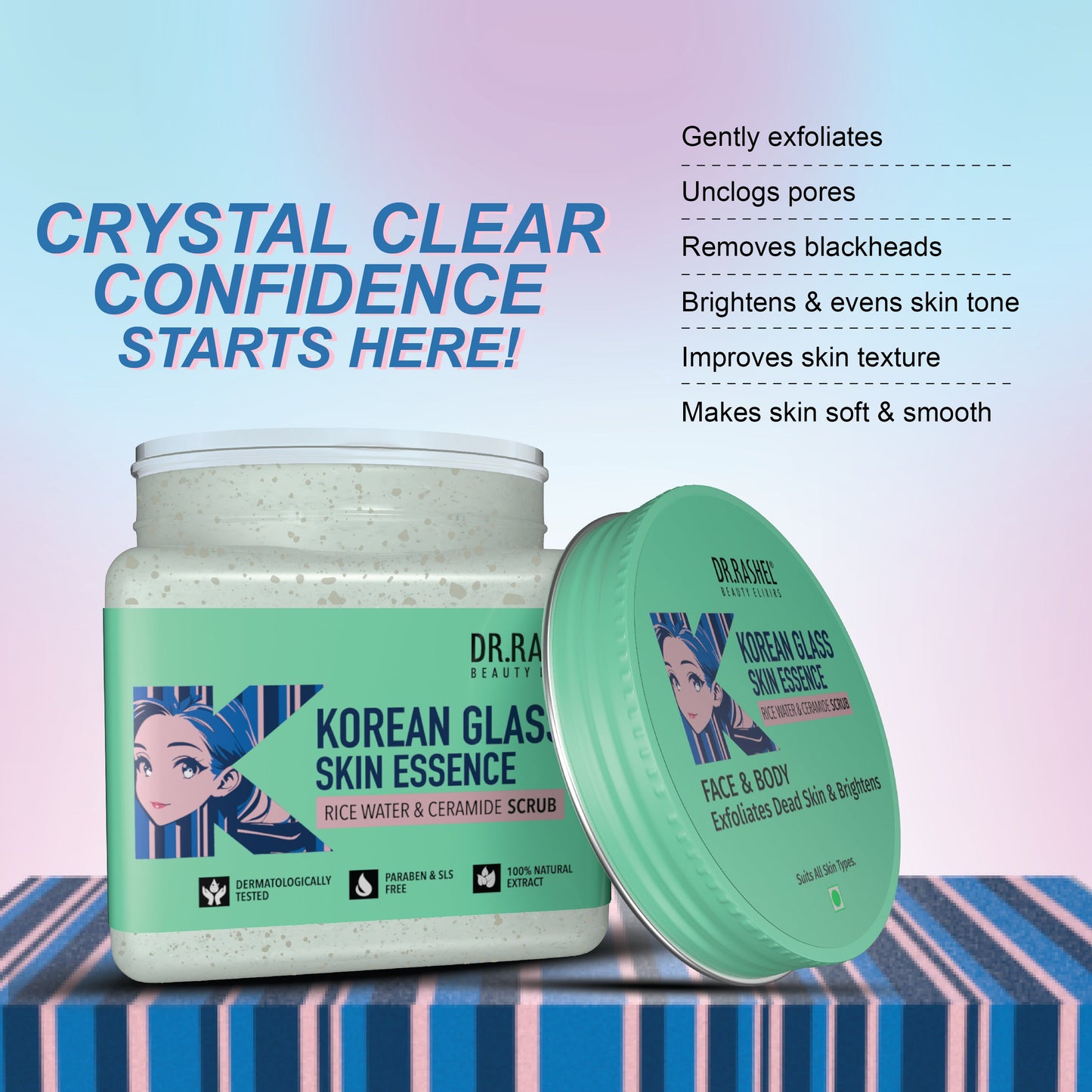 Dr rashel Korean Glass Skin Essence Scrub - 380 ml
