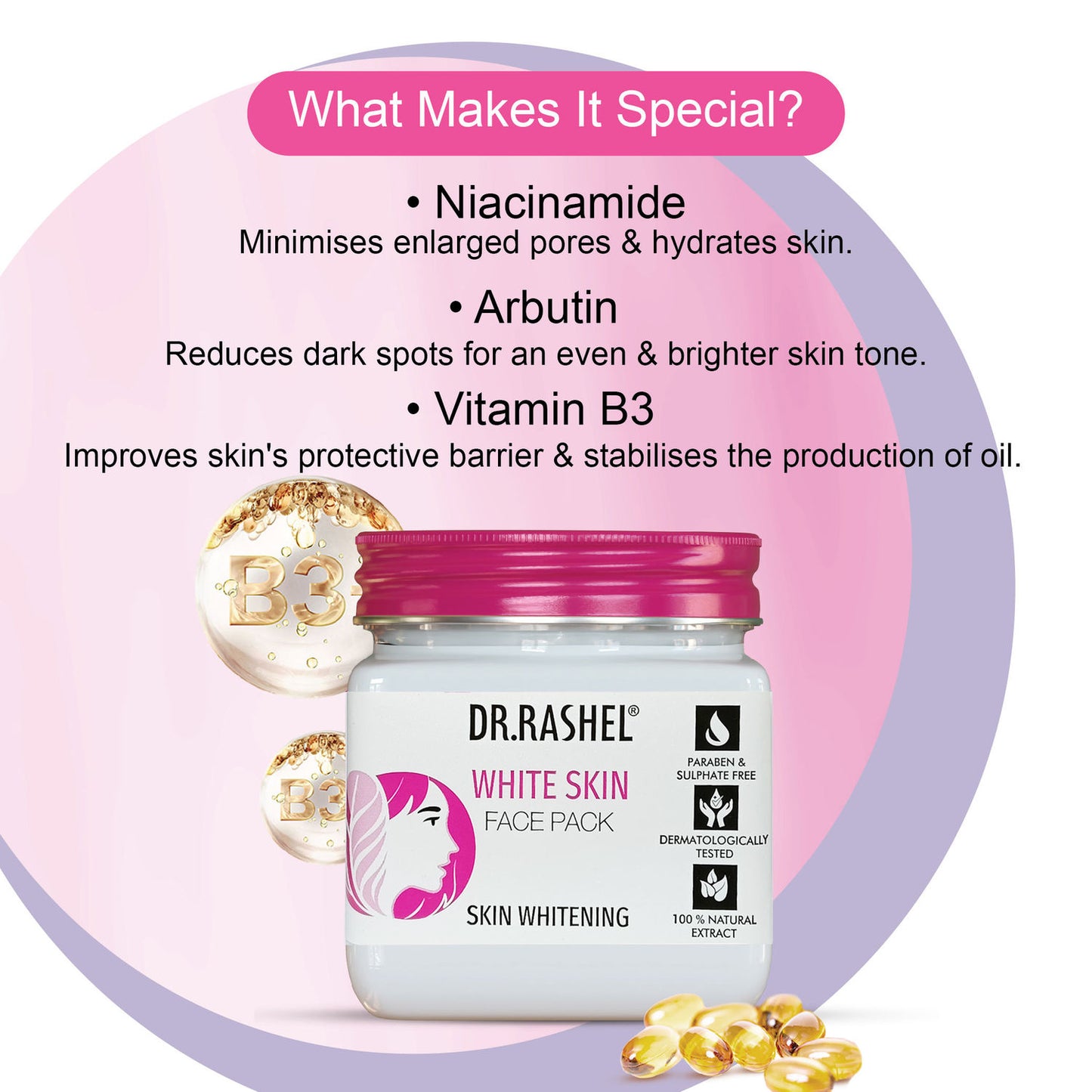 DR.RASHEL
Skin Whitening Face Pack For All Skin Types (380 ml)