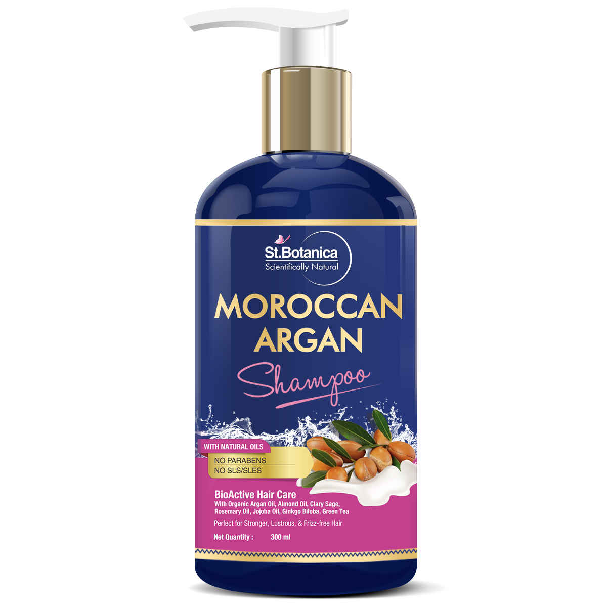 StBotanica Moroccan Argan Hair Shampoo With Organic Argan Oil (No Sulphate & Paraben), 300ml