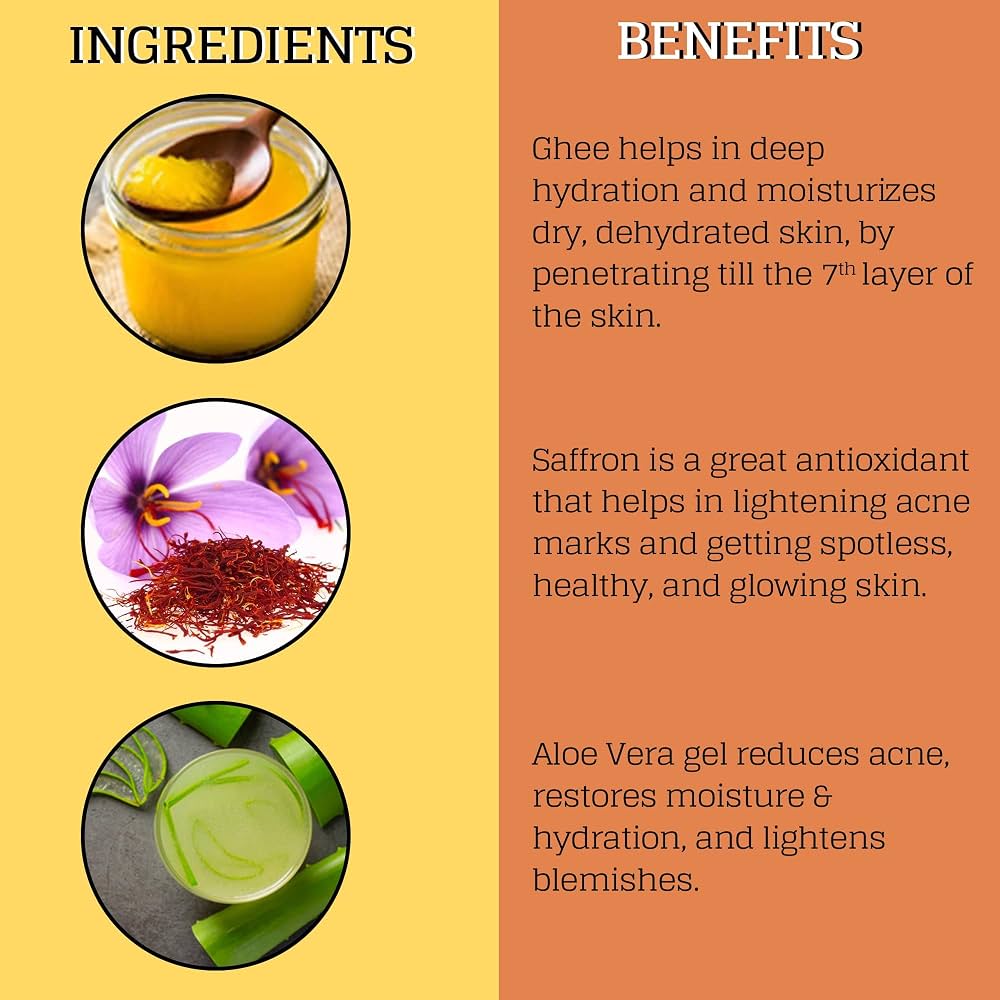 ENN Glow Ghee Body Lotion For Winter, Hydrating Lotion For Dry Skin With Natural Ghee, Aloe Vera & Saffron For Deep Moisturization For Men & Women, 240ml