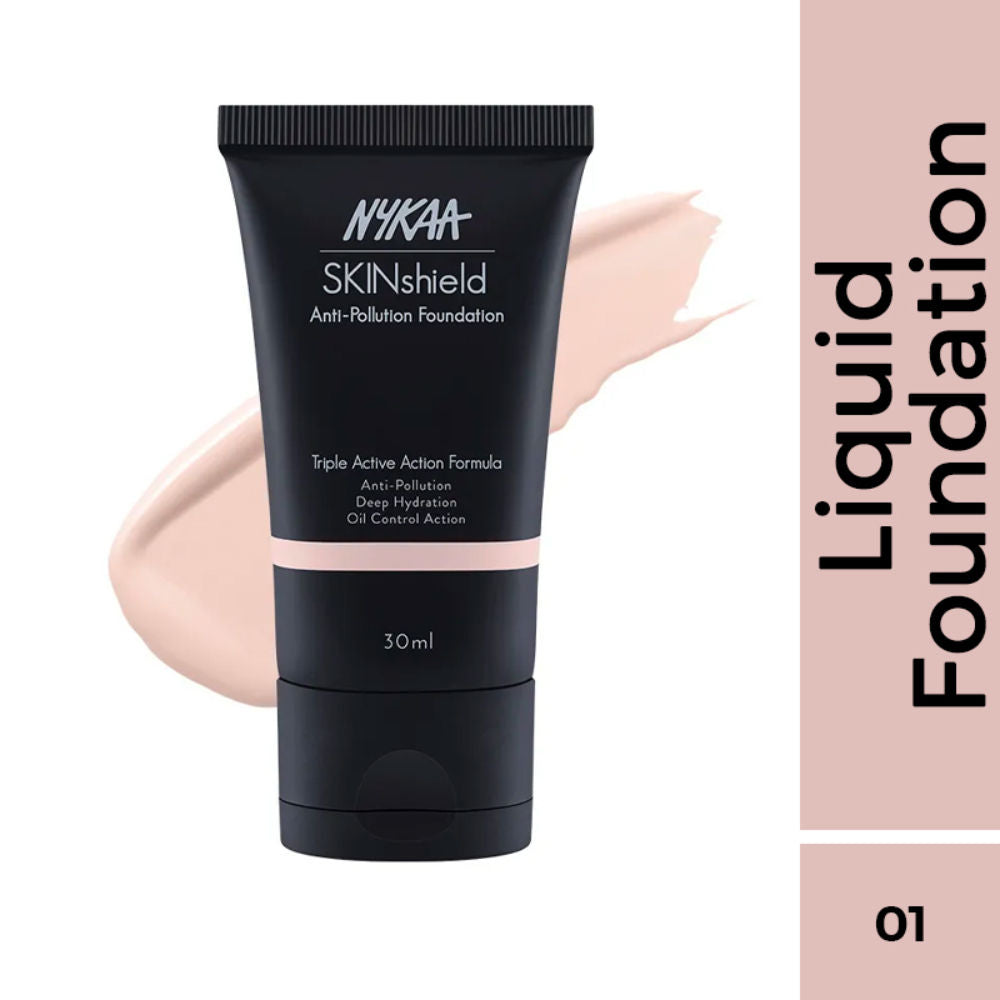 Nykaa SkinShield Anti-Pollution Matte Foundation for Oily Skin - Pretty Porcelain -01
(30ml)