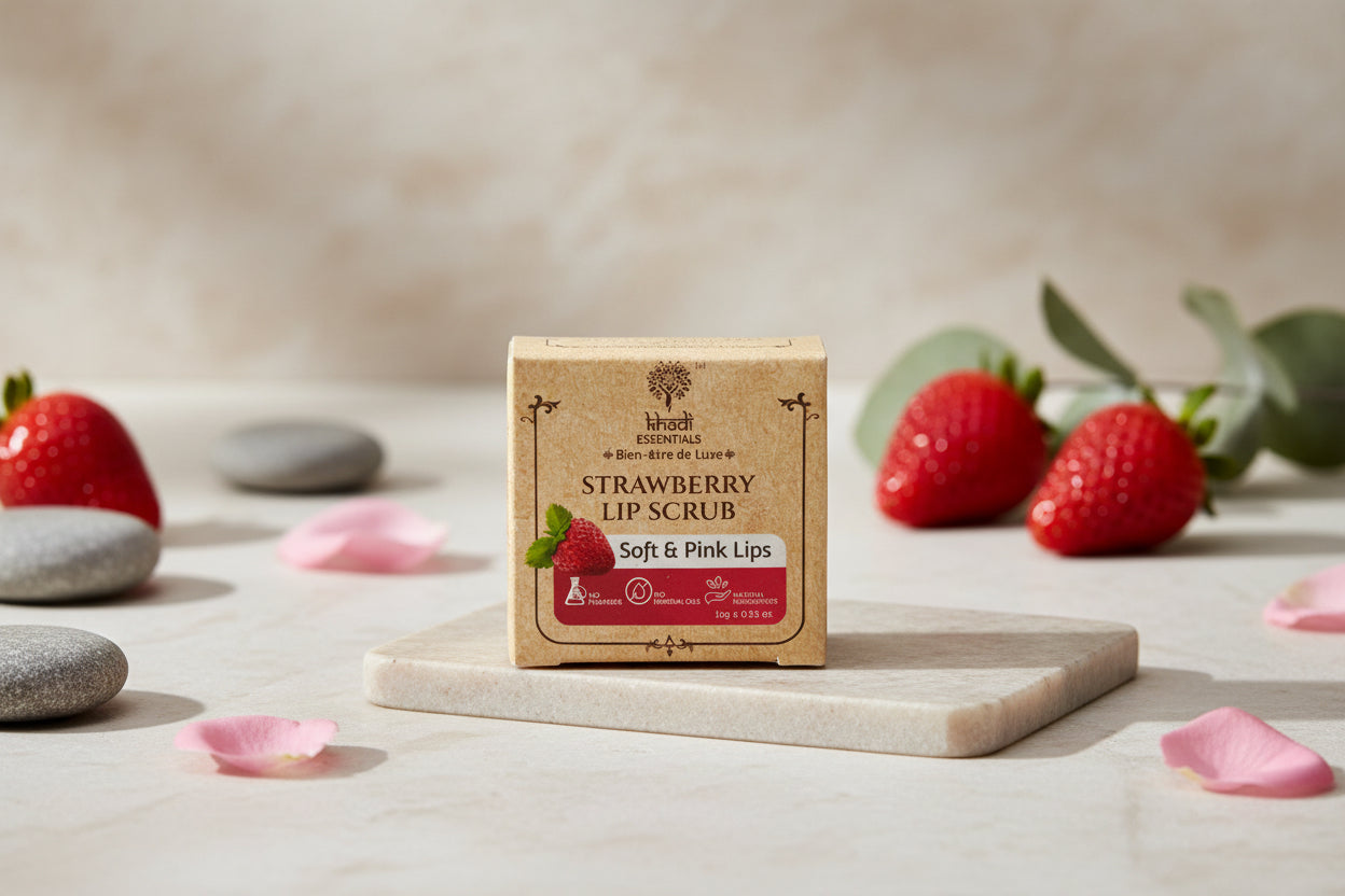 Khadi strawberry lip scrub 15gm