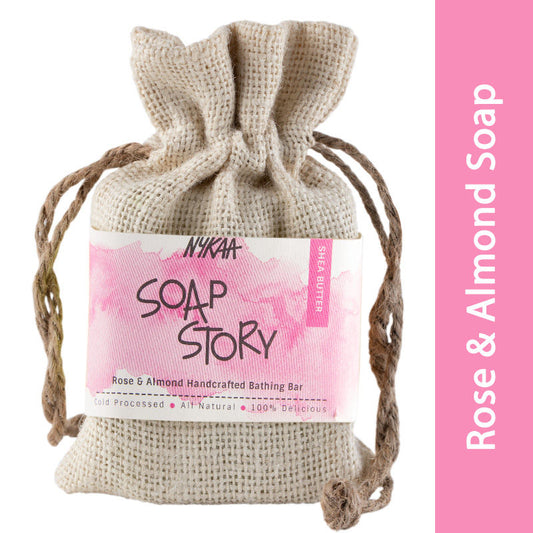 Nykaa Soap Story Rose & Almond Handcrafted Soap 125gm