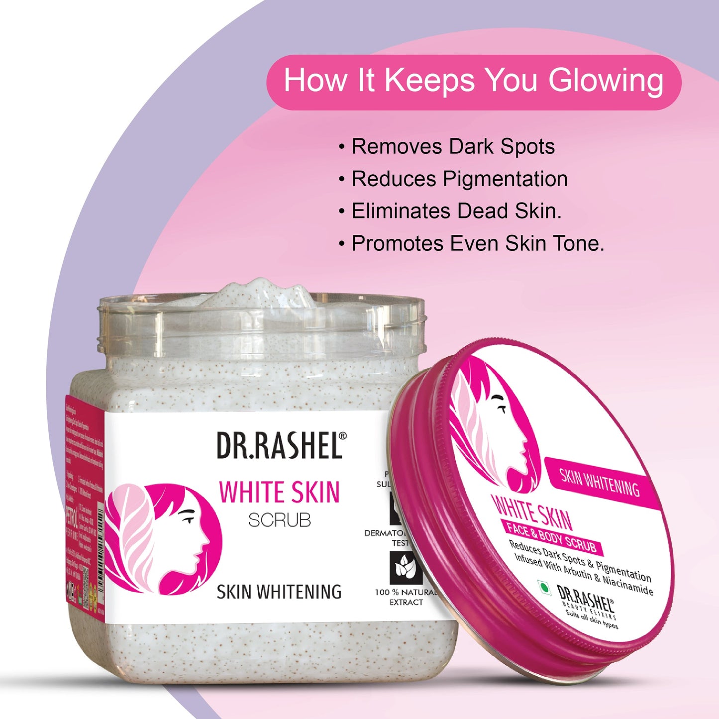 DR.RASHEL
Skin Whitening Face and Body Scrub For All Skin Types (380 ml)
