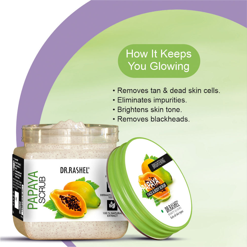 DR.RASHEL
Brightening Papaya Face and Body Scrub For All Skin Types (380 ml)