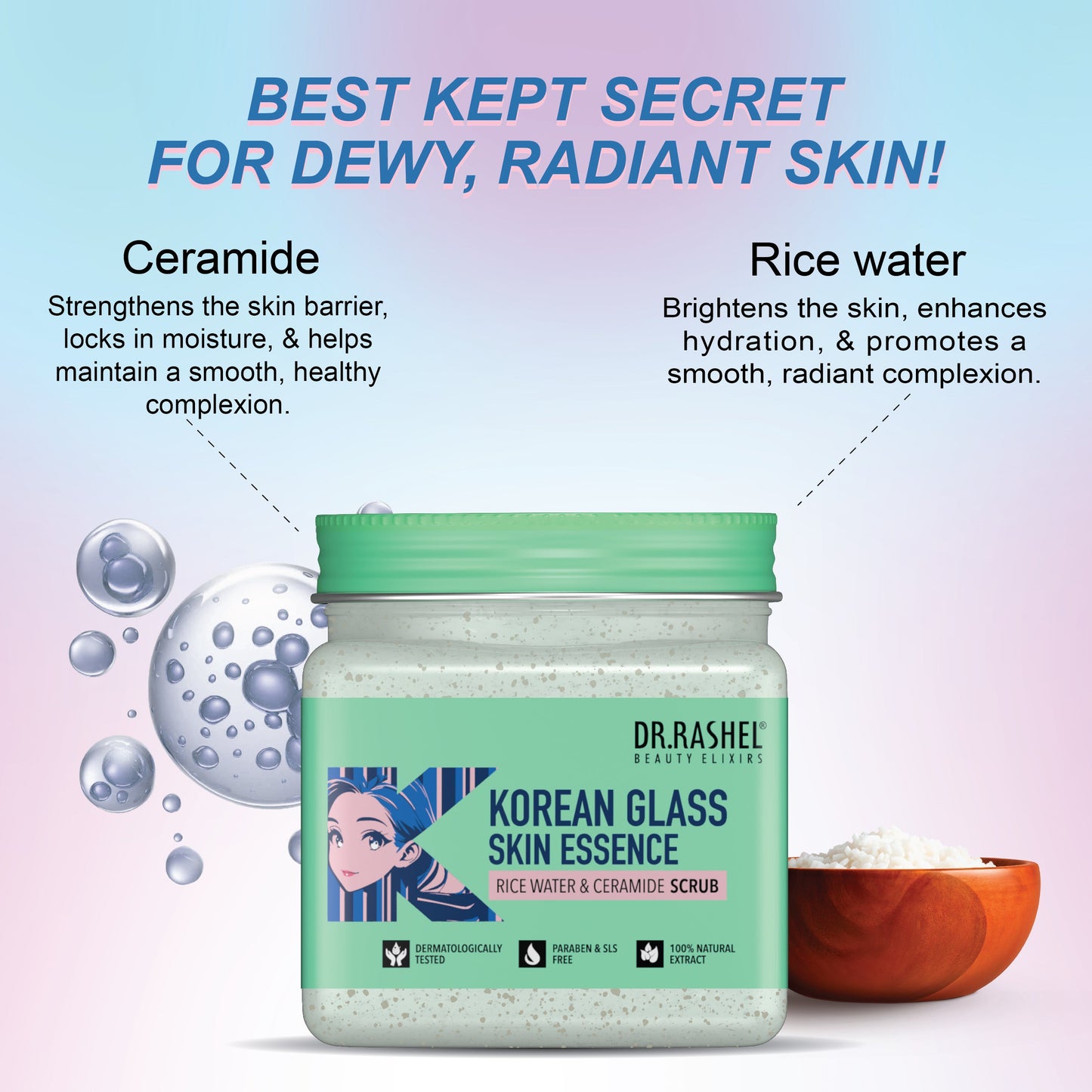 Dr rashel Korean Glass Skin Essence Scrub - 380 ml