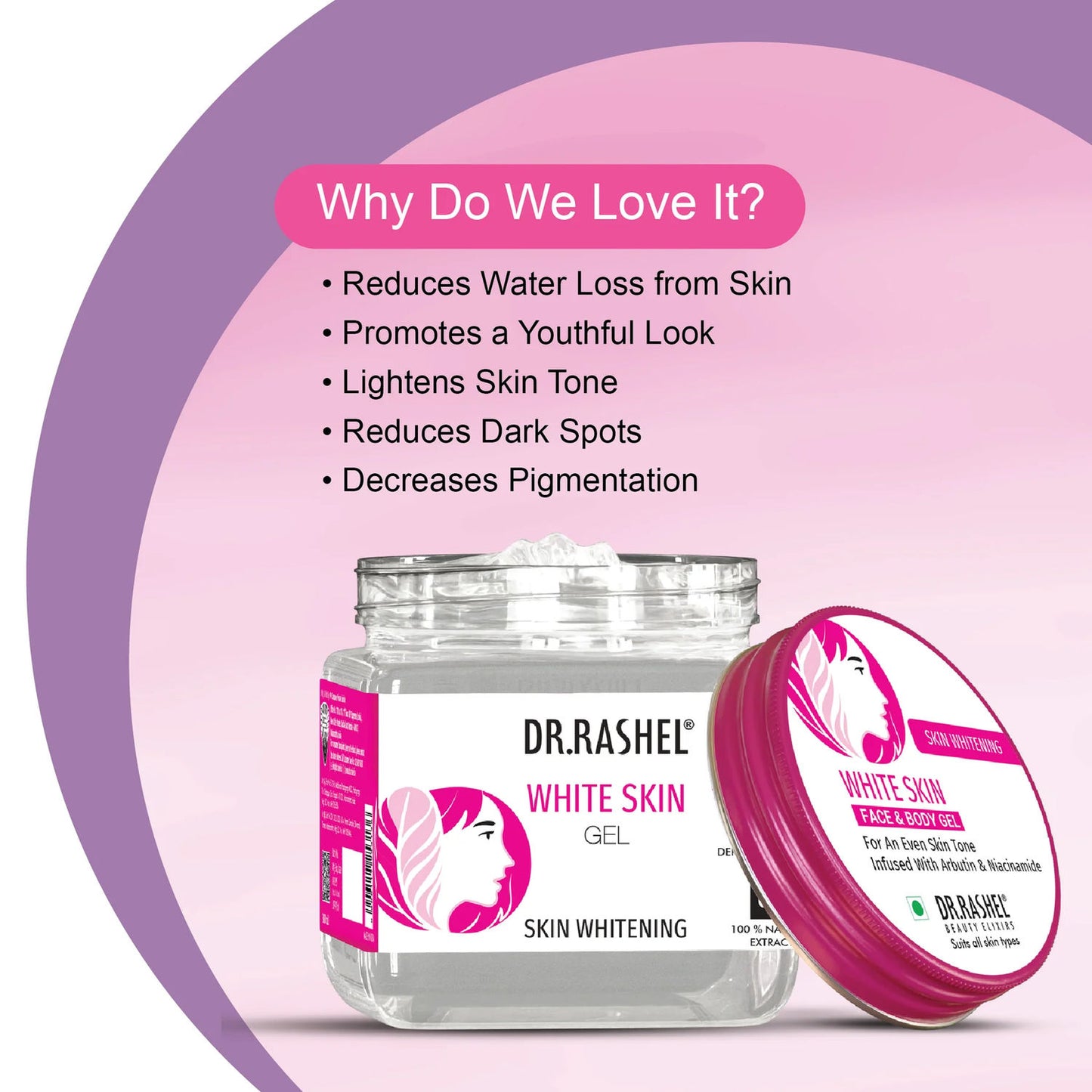 DR.RASHEL
Skin Whitening Gel For All Skin Types (380 ml)