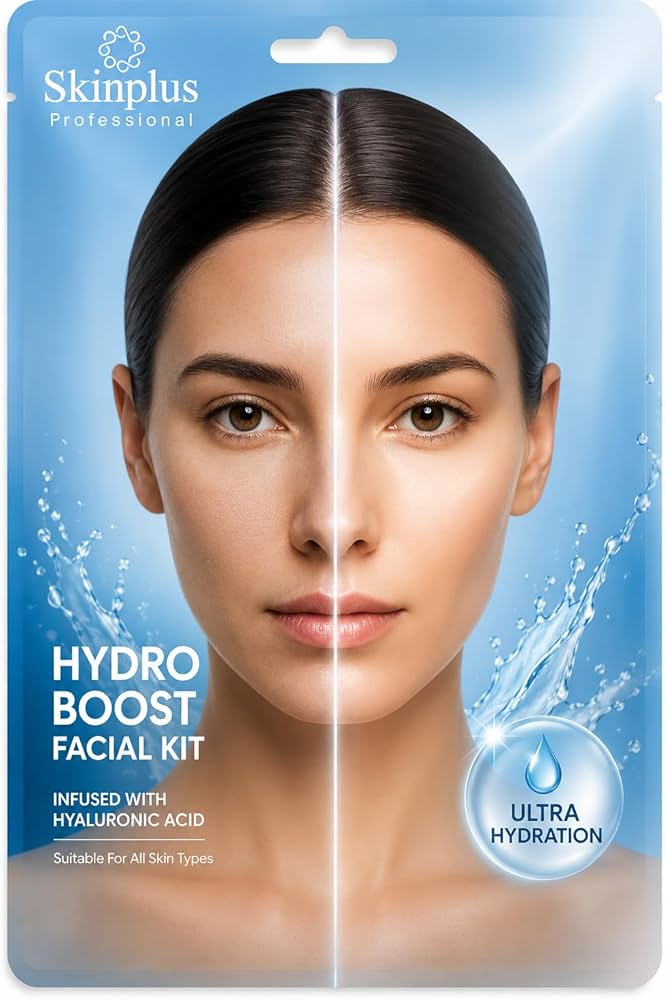 SKINPLUS Professional 6-Step Facial Kit| Infused Actives for Hydration, Brightening & Skin Elasticity | Suitable for All Skin Types (Hydro Boost,45 GRAM)