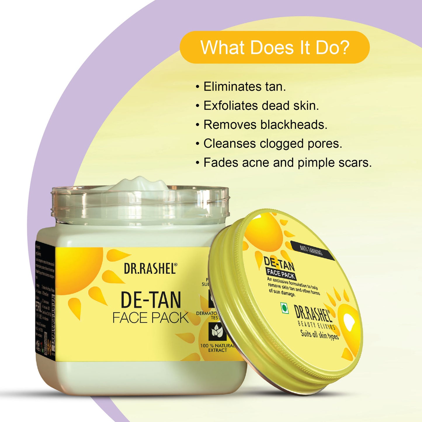 DR.RASHEL
Anti-Tanning De-Tan Face Pack For All Skin Types (380 ml)
