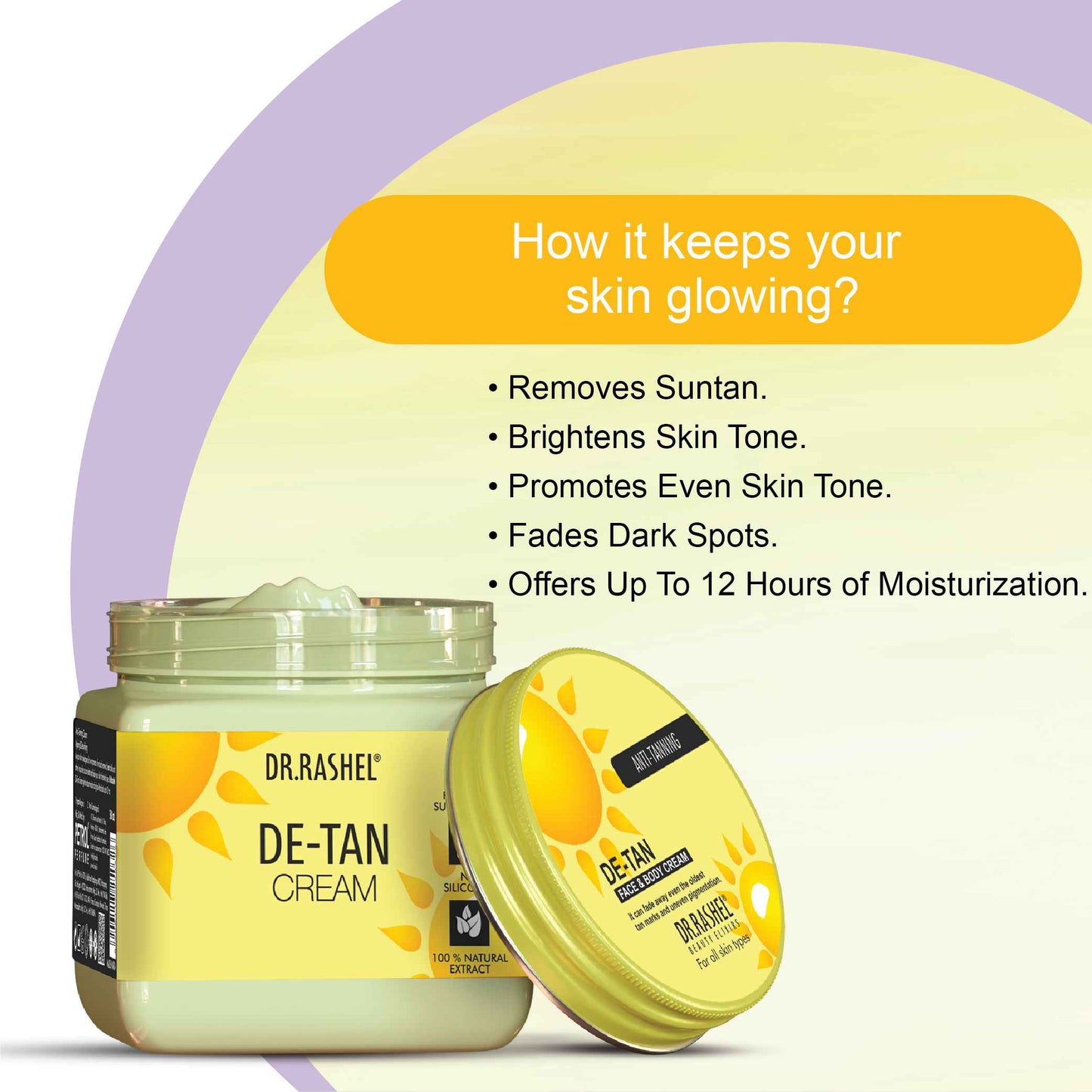 DR.RASHEL
Anti-Tanning De-Tan Face and Body Cream For All Skin Types (380 ml)