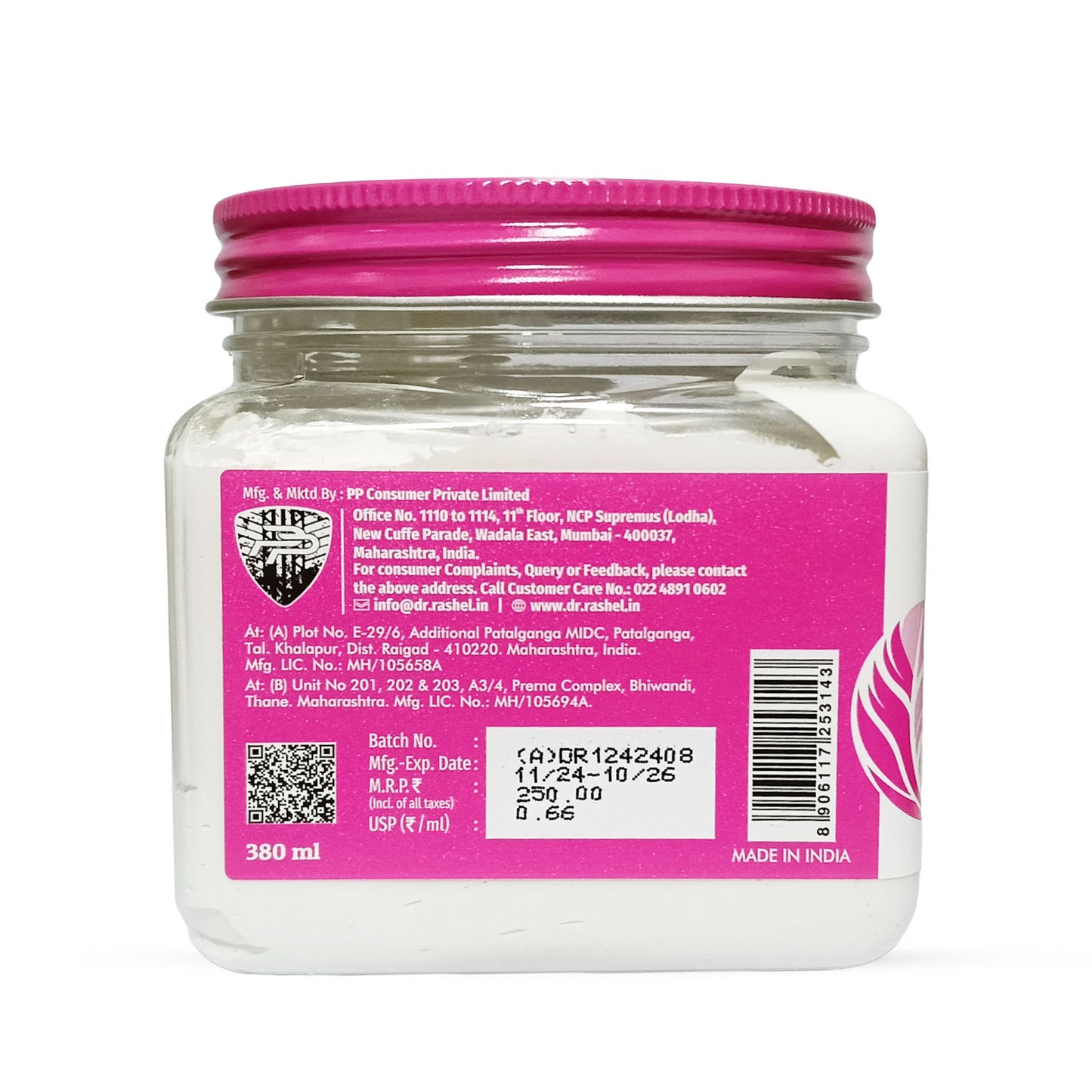 DR.RASHEL
Skin Whitening Face Pack For All Skin Types (380 ml)