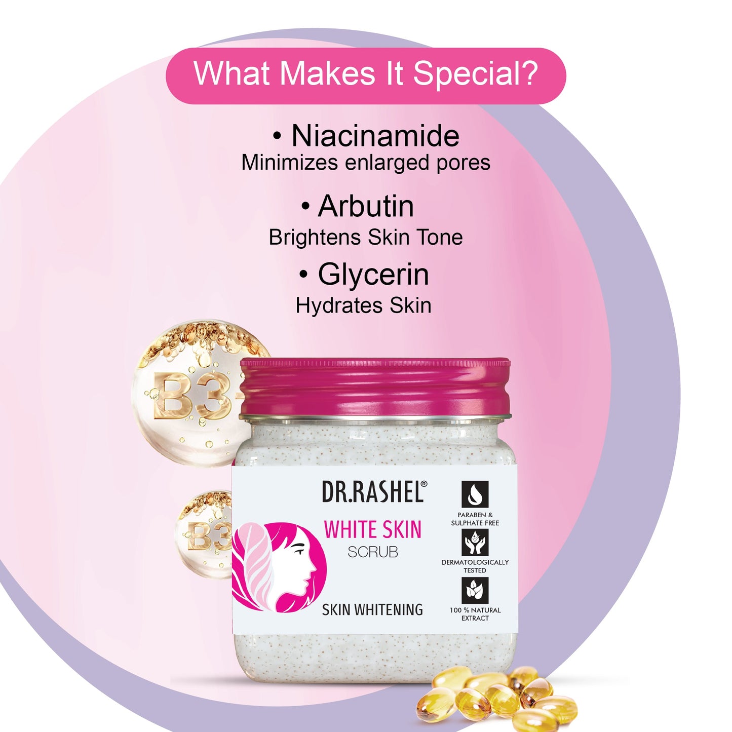 DR.RASHEL
Skin Whitening Face and Body Scrub For All Skin Types (380 ml)