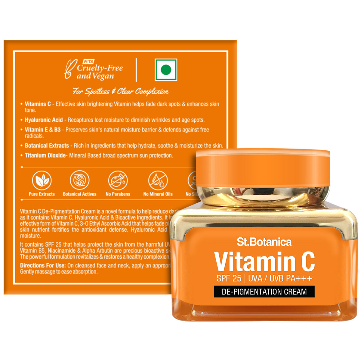 St.Botanica
Vitamin C, E & Hyaluronic Acid De-Pigmentation Cream (50 gm)