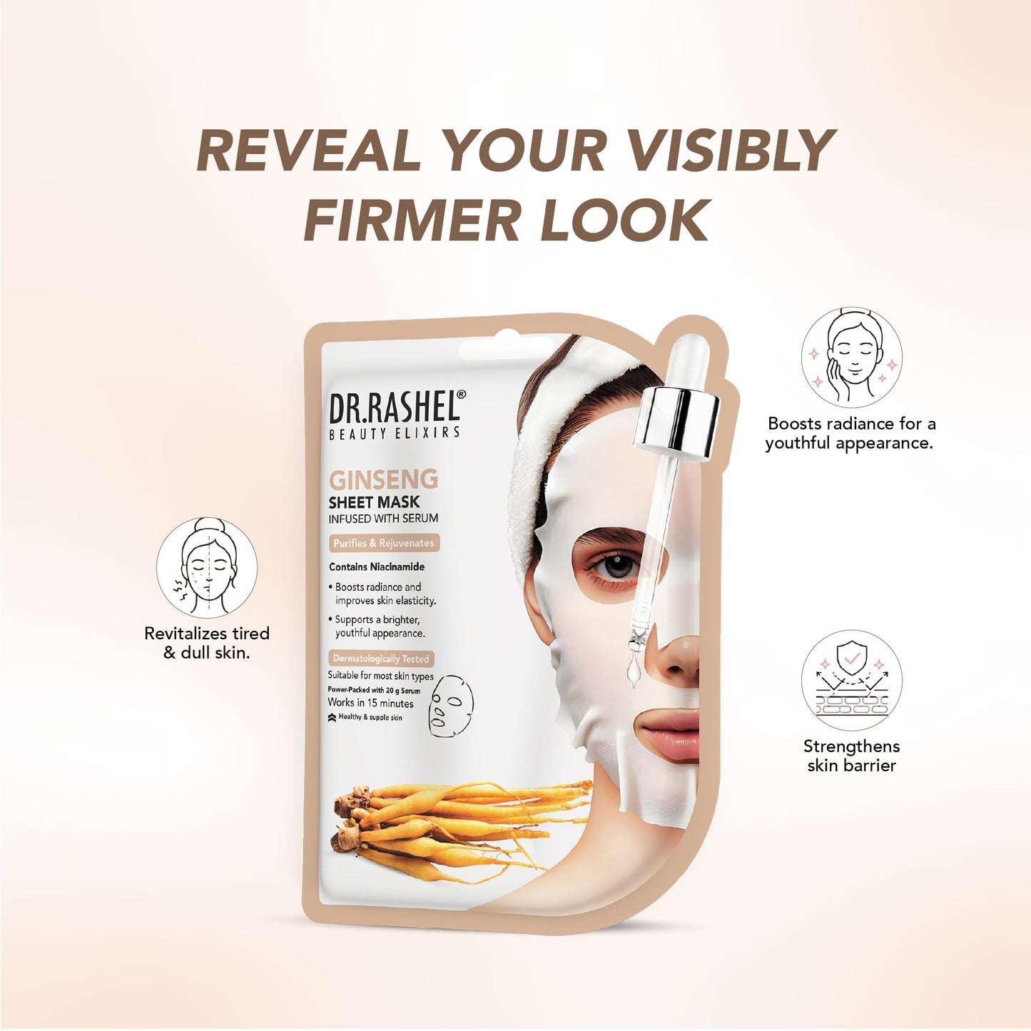 Dr Rashel Ginseng Serum Sheet Mask 20gm