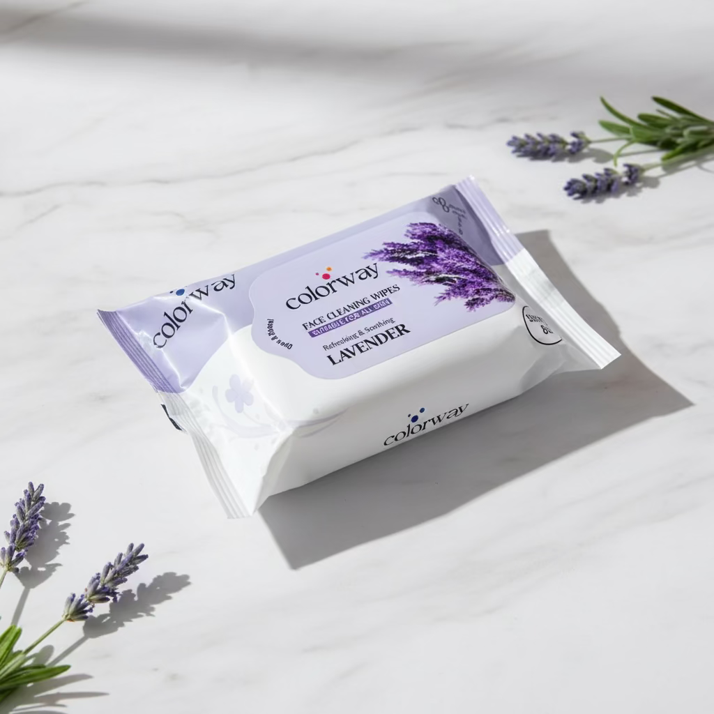 COLORWAY (FACE CLEANING WIPES) LAVENDER Compostable Wipes