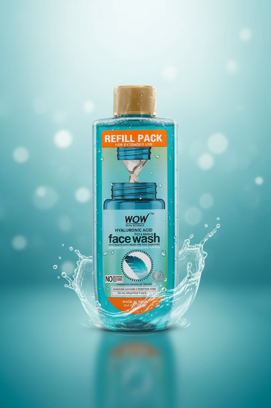 Wow hyaluronic acid foaming facewash refill pack 200ml