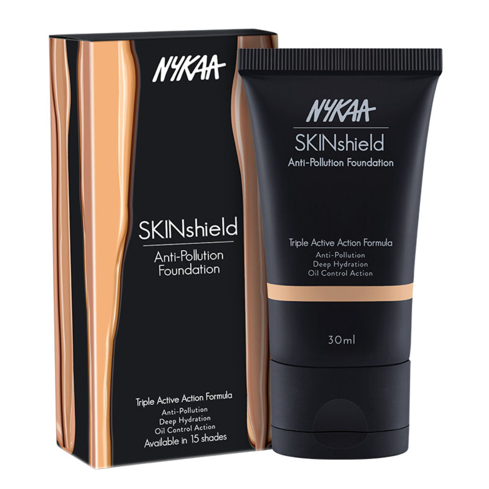 Nykaa SkinShield Anti-Pollution Matte Foundation for Oily Skin - Hot Honey-07