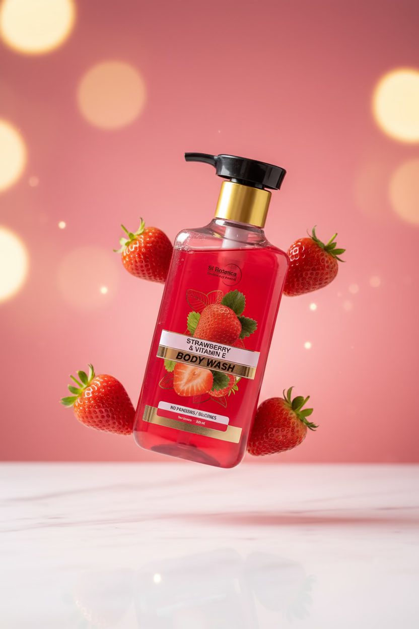 St.Botanica strawberry & Vitamin E body wash 250ml