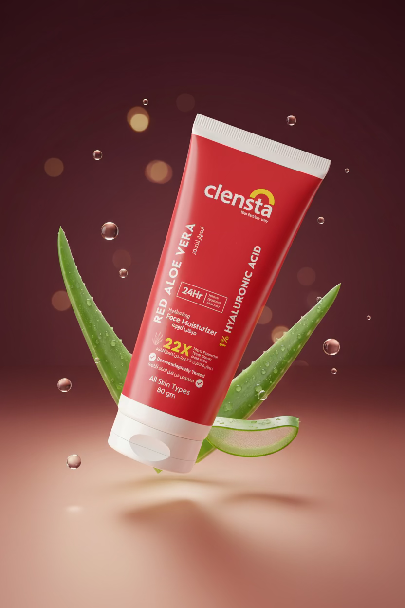 Clensta Red Aloevera Face Moisturizer 80gm (1% Hyaluronic Acid )