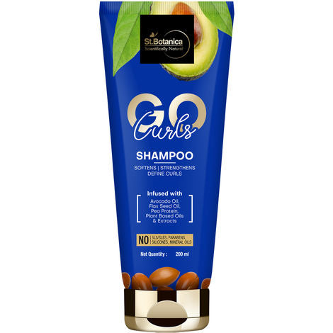 St.Botanica
GO Curls Hair Shampoo - With Avocado Oil, Flaxseed Oil, Pea Protein, No SLS / Sulphate, Paraben, Silicones, Colors, 200 ml