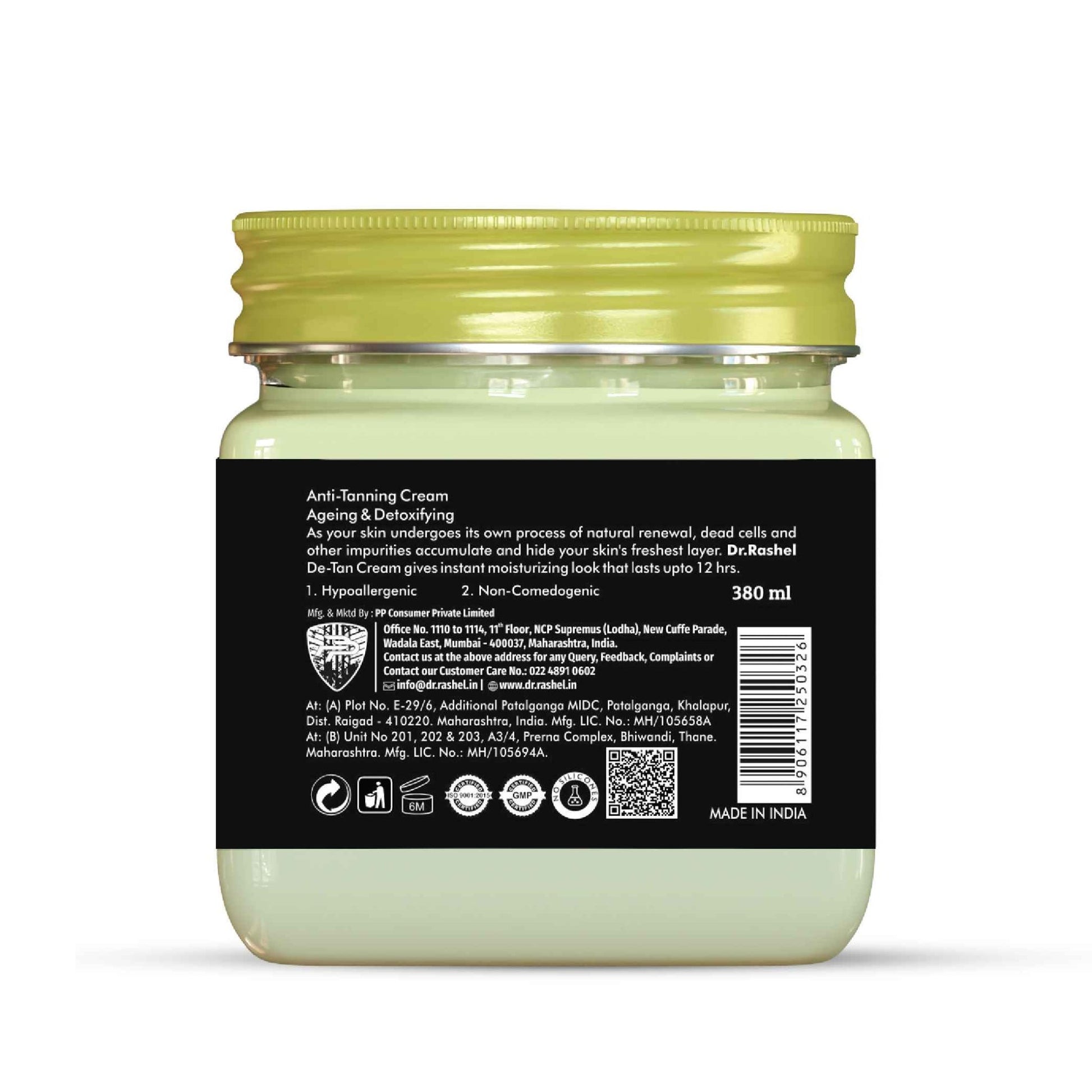 DR.RASHEL Anti - Tanning De - Tan Face and Body Cream For All Skin Types (380 ml) - Tp online store