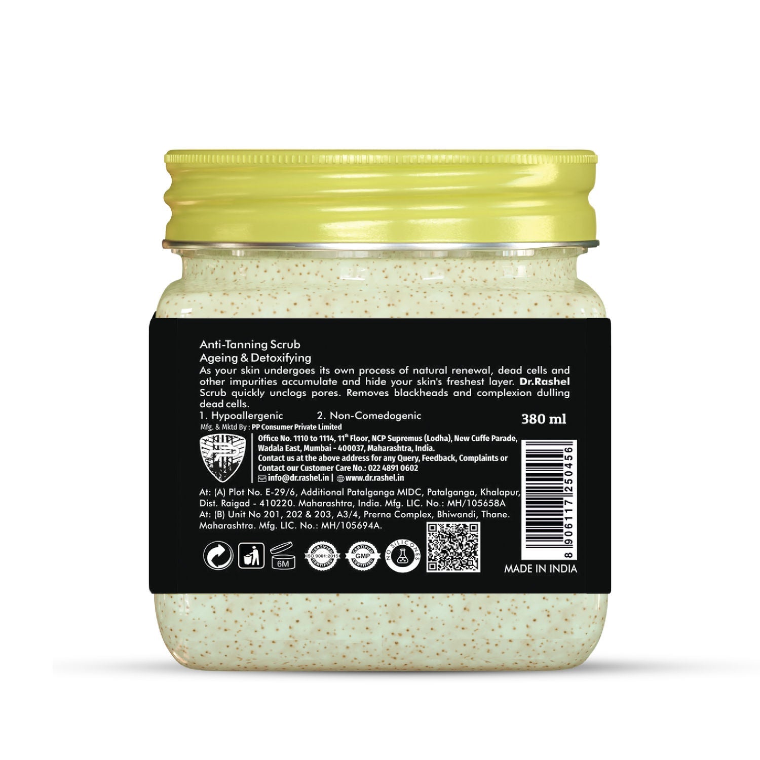 DR.RASHEL Anti - Tanning De - Tan Face and Body Scrub For All Skin Types (380 ml) - Tp online store