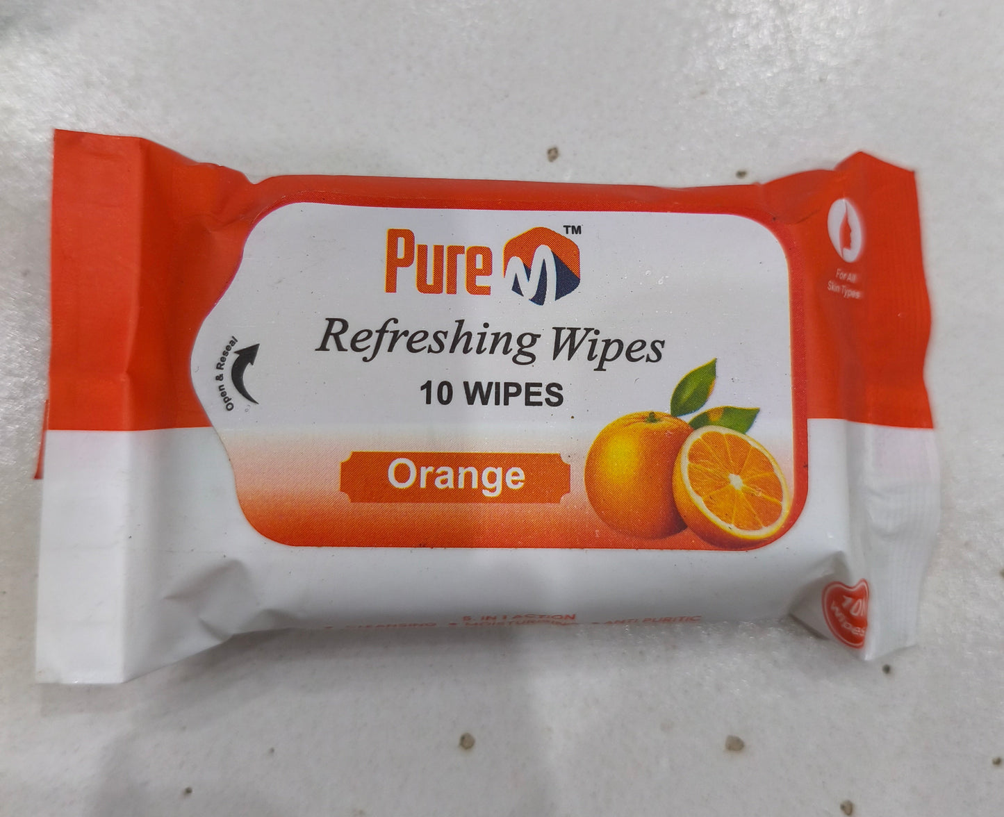 Pure refreshing wipes Orange 10 wipes