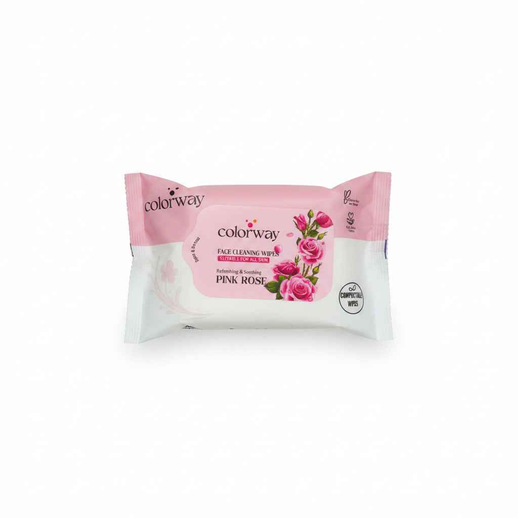 Colorway Face Cleaning Wipes  (PINK ROSE)